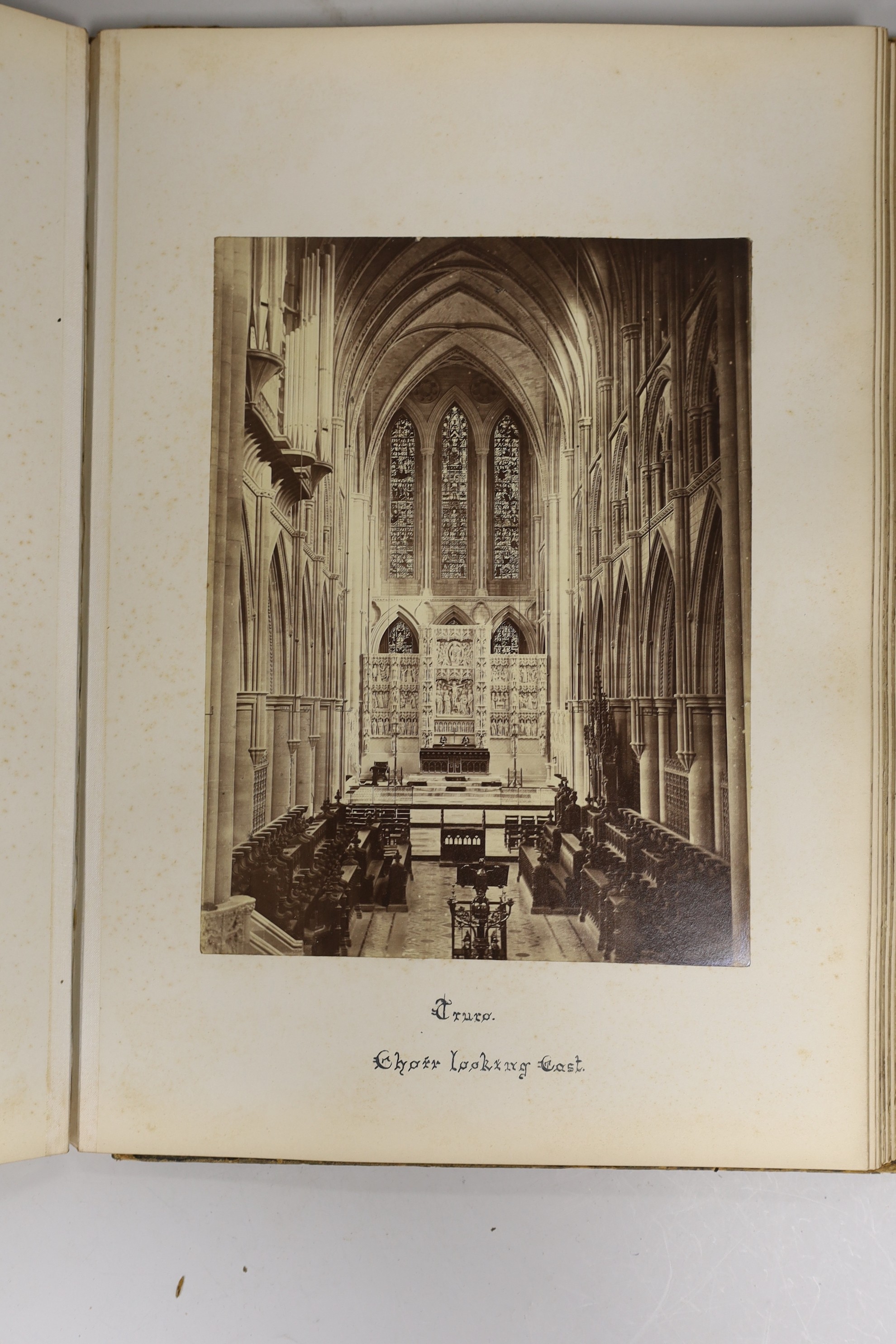 A photograph album, to contain religious and sacred sites throughout the United Kingdom, including Colchester, London, Bristol, etc.